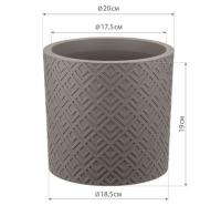 Кашпо ЭТНА D200*190мм 3,4л французский серый с вставкой М3183 /12шт/М-пласт 