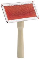 Пуходерка Малая деревянная ручка и металлические зубья без капель 13*9см/СК4537/ЗР