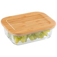 Контейнер Bambu 0,594л жаропр стекла крышка бамбук 106022 /24шт/ Leonord