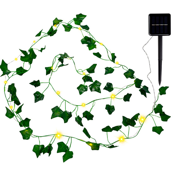 Гирлянда садовая Плющ на солнечной батарее 2м 107205 /48шт/PARK