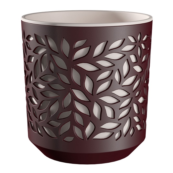 Кашпо Листья 2,5л бордовый/белой КШ-9575