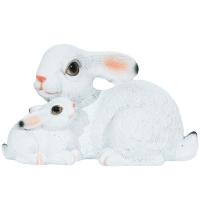 Фигура Зайчиха с зайчонком (белый) L16W10H10  718250/F842