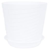 Цветочный горшок Верона 0,75л белый с поддоном 