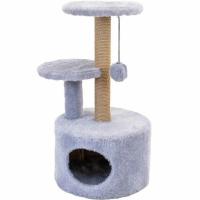 Когтеточка Домик ЧИП круглый с 2-мя полками столбик джут 48*40**65см серый/8346сер/Дарэлл Когтеточка Домик ЧИП круглый с 2-мя полками столбик джут 48*40**65см серый/8346сер/Дарэлл