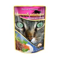 Корм для кошек Ночной охотник ЖЕЛЕ кролик/сердце 100гр