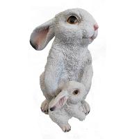Фигура Зайчиха с зайчонком (белый) 718224/F836