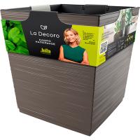 Кашпо квадрат La Decoro 37*39,5см (34,5л) медиум пралине с вставкой КШ-2681 /1шт/ПП