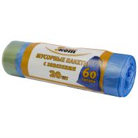 Мешки д/мусора 60л с завязками (20шт) ПНД синие 310399/25шт/Рыжий Кот