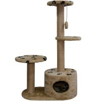 Когтеточка домик с 2-умя полками и домиком круглая мех джут корич с игрушкой 112*66*38см/DONBARON Когтеточка домик с 2-умя полками и домиком круглая мех джут корич с игрушкой 112*66*38см/DONBARON