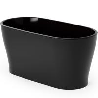 Кашпо Лея 4л овал графитовый с вставкой М8898
