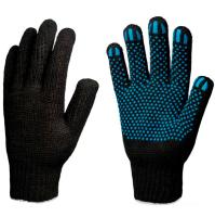 П234371 Перчатки хб средние с ПВХ 10 класс 5 нитей с точкой XL черный 10.5SXL /10шт/ АПИ