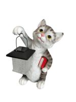 Фигура Котенок с фонарем (серый) 718595/F882