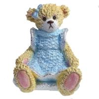 Фигура Мишка (бежевый с голубым)L11W12H13см 626753/W045