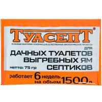 Биоочиститель ТУАСЕПТ 75гр для выгребных ям,септиков и дачных туалетов 36шт