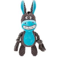 Игрушка с Ослик с пищалкой кантик серый текстиль 24х10х6см/Ти117/Евро