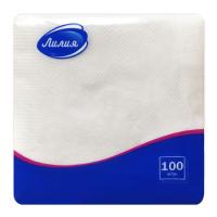 Салфетки бумажные 1 слой Лилия 24*24см 100л /42шт/0702