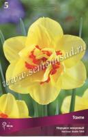 Нарцисс Махровый Таити (жёлтый с ярко-красным центром, 5шт, 12/14) 756184