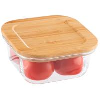 Контейнер Bambu 0,5л жаропр стекла крышка бамбук 106021 /24шт/ Leonord
