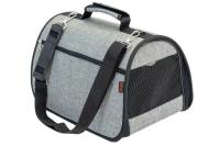 Сумка переноска Zoo-M ПРЕСТИЖ №1 жесткая с карманом 36,5*22*22см/90031серая/Дарэлл