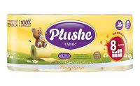 Туалетная бумага 2 слоя "Plushe Classic" 8рулонов*18м ромашка желтый Арома 9912