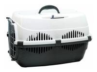 Переноска Спутник №2 ZooM с метал дверцей+наплечный ремень+мис до12кг 33*49*32см сер-бел/4094/Дарэлл