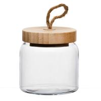 Банка стеклянная 575мл с бамбук крышкой ВУДИ /43573B 