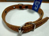 Ошейник кожа 17мм 1слойный безразмерный 37-40см/40526/Бим