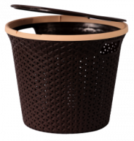Корзина для белья Плетенка 20л круглая с крышкой
