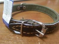 Ошейник кожа+брезент 20мм 2-х слойный Н/У 40-42см/40656/Бим