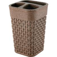 Подставка д/зубных щеток Plast Team Stone шоколадный мокко PT1344 /36шт/ПР