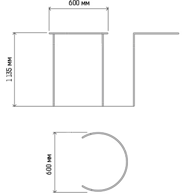 Кустодержатель большой (6шт) D-60см H-135см полукруг. L-4м /1шт/Л