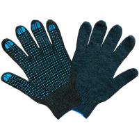 П234377 Перчатки хб средние с ПВХ 7,5 класс 6 нитей с точкой XL черные 7.6SXL /10шт/ АПИ