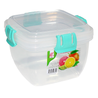 Контейнер для пищевых продуктов 0,9л квадрат. герметичный с защелками /06334