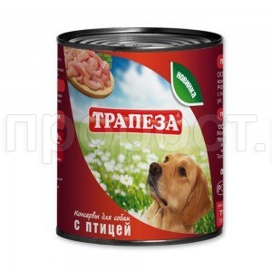 Корм для собак Трапеза Птица ж/б 750гр/3054