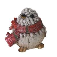 Фигура Воробей в шарфике (белый) L12W9H9см 626774/W066