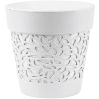 Кашпо Блоссом 8,3л белый с вставкой КШ-0504 /6шт/ПП