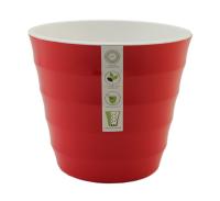 Кашпо Лаура 3,7л красно-белый с вставкой 20*18см 