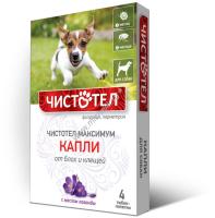 Капли Чистотел Максимум 4 дозы для собак против блох и клещей Капли Чистотел Максимум 4 дозы для собак против блох и клещей