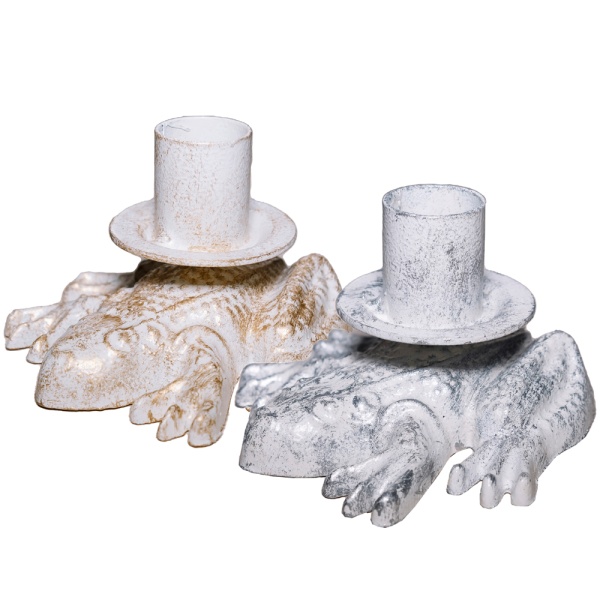 ДЕКОР Подсвечник Лягушка бел золото РЗДИ/1шт ДЕКОР Подсвечник Лягушка бел золото РЗДИ/1шт