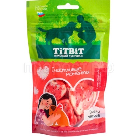 Лакомство С Снеки мягкие Счастливые моменты телятина/клюква д/всех пород 100гр/025741