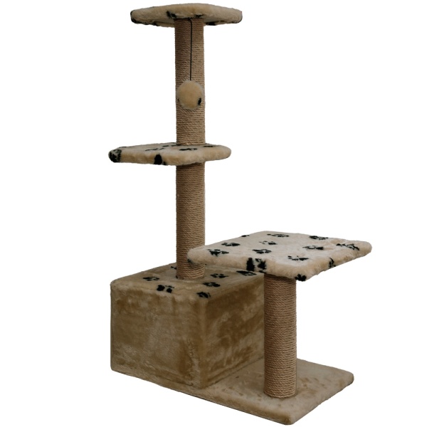 Когтеточка домик с 2-умя полками и домиком квадратная мех джут корич с игрушкой 114*66*38см/DONBARON Когтеточка домик с 2-умя полками и домиком квадратная мех джут корич с игрушкой 114*66*38см/DONBARON