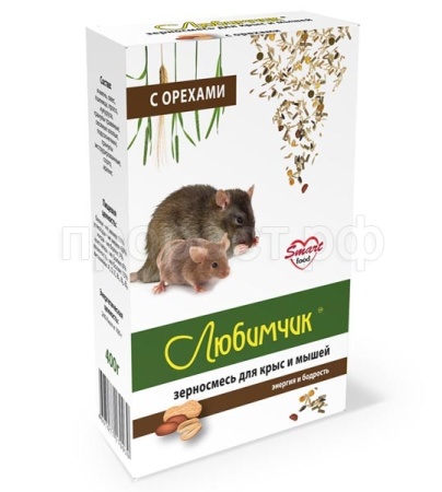 Корм для крыс с орехом Любимчик 400г