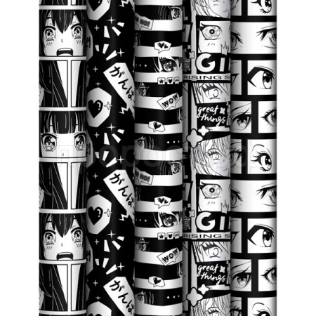 Упаковочная бумага 70*100см "Anime", 80г/м2, глянц.  MESHU/MS_62813/Рельеф