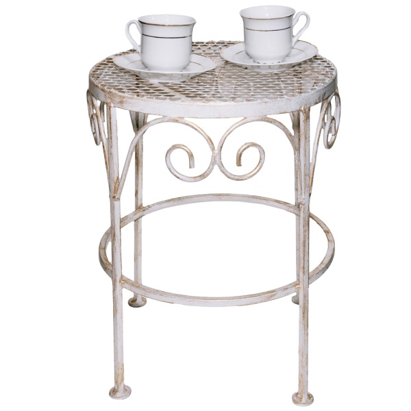 Столик садовый декор ПРОВАНС белый с патиной №2 РЗДИ