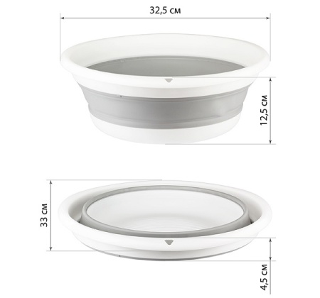 Таз ФЛЕКС 5,5л складной смоки М2501 /12шт/М-пласт 