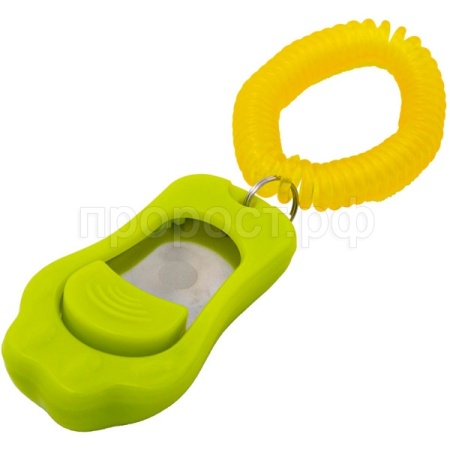 Кликер ZooOne трёхтоновый в форме лапки с браслетом зелёный 1016-01/Пет Лайн