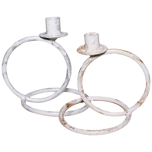 ДЕКОР Подсвечник Кольцо 1 свеча бел золото РЗДИ/1шт