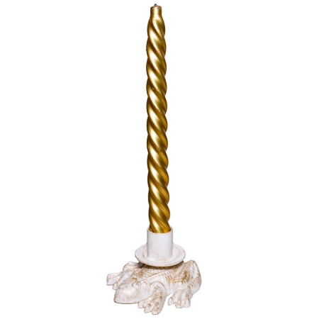 ДЕКОР Подсвечник Лягушка бел золото РЗДИ/1шт ДЕКОР Подсвечник Лягушка бел золото РЗДИ/1шт