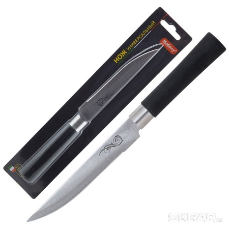 Нож универсальный нерж.сталь. пластик ручка 11,5см MAL-05Р  