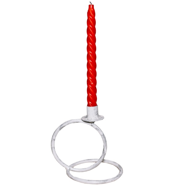 ДЕКОР Подсвечник Кольцо 1 свеча бел серебро РЗДИ/1шт